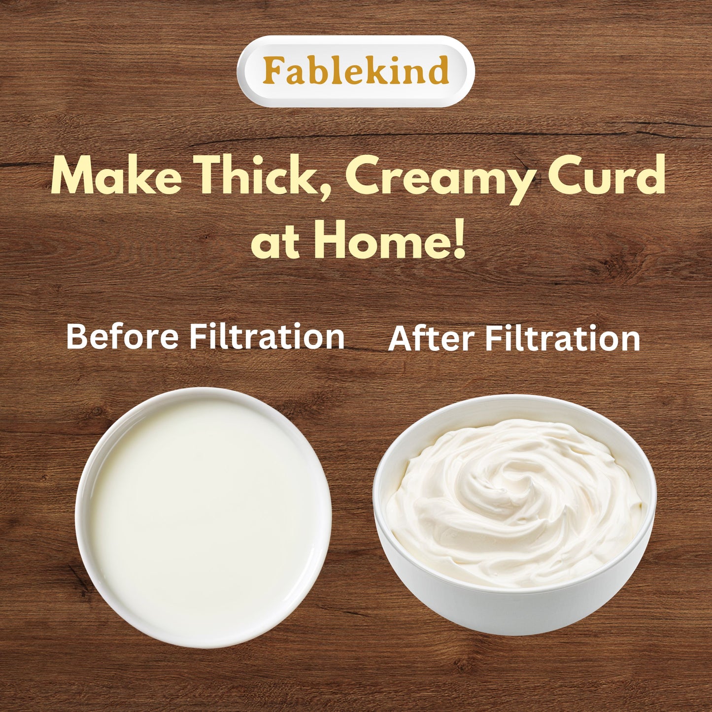 Fablekind - Curd Strainer & Hung Curd Maker – 1100ml Yogurt Filter Strainer Box with Lid | Dahi Strainer, Greek Yogurt & Yoghurt Maker for Home | Cheese, Labneh, Nut Milk Filter