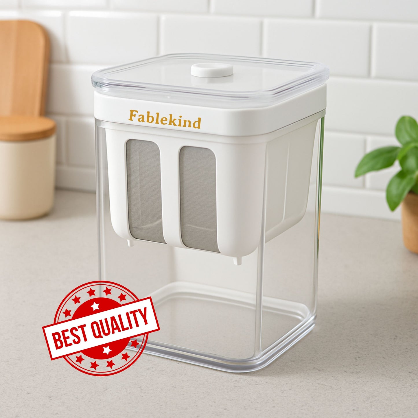 Fablekind - Curd Strainer & Hung Curd Maker – 1100ml Yogurt Filter Strainer Box with Lid | Dahi Strainer, Greek Yogurt & Yoghurt Maker for Home | Cheese, Labneh, Nut Milk Filter